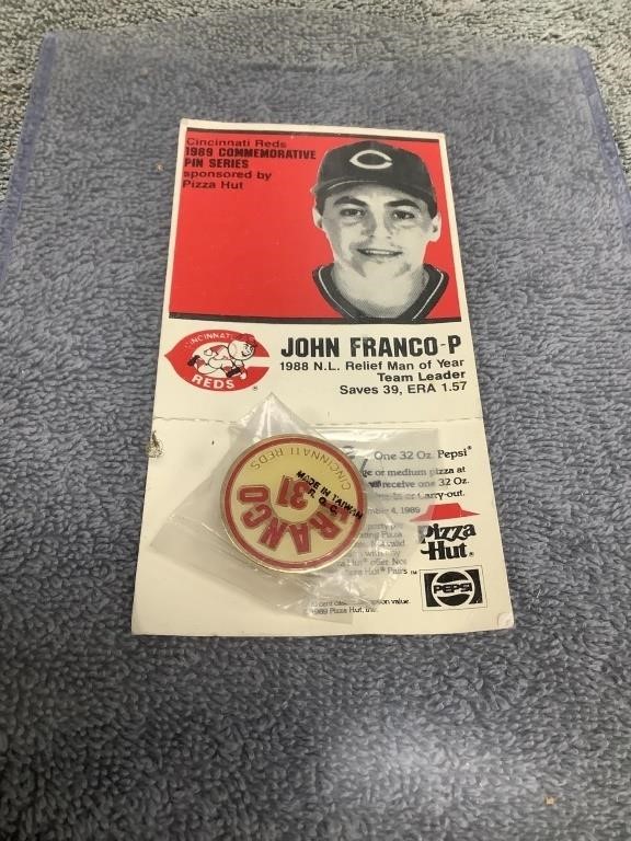 1989 Pizza Hut John Franco Commemorative Pin w/