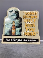 Metal Honey Brown Beer Sign