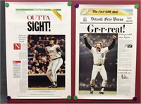 2 Detroit Tigers Posters 1984-1990