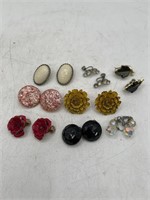 Vintage lot of clip on and screw back earrings