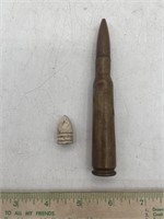 Antique Civil War bullet and 50 mm bullet