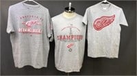 3 Detroit Red Wings Hockey Tshirts Sz Xl, L ,s