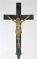 Iron Processional Cross on Pole Crucifix w/ Stand