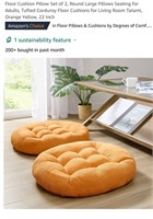 Floor Cushion Pillow Set of 2, Round Large Pillows