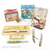 Gene Autry Lunch Boxes, Knives, Cards, Watches