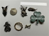 LOT OF 8 BROOCHES / PINS