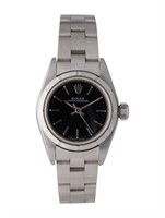 ROLEX Black Dial Oyster Perpetual Watch