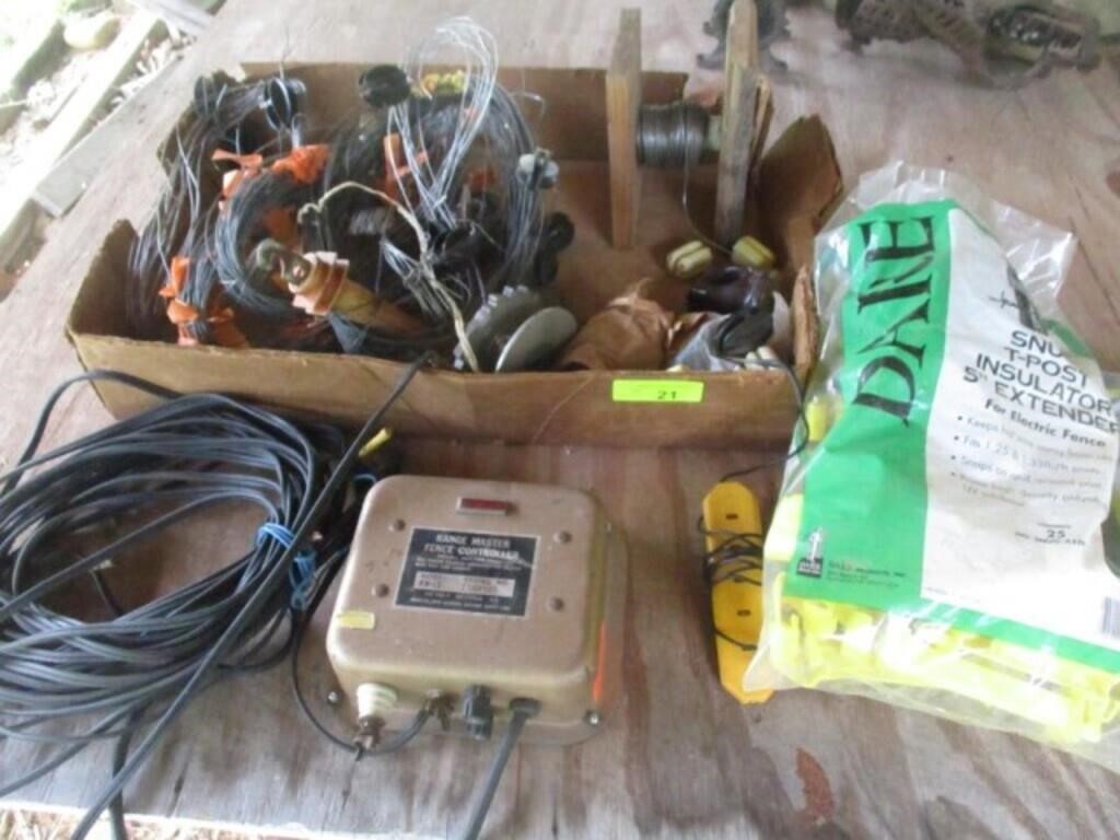 Electric fence charger, wire, t-post insulators