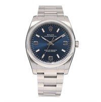 ROLEX Blue Dial 34mm Oyster Perpetual Watch