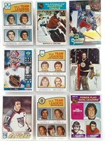 Cartes OPC 1977 et des grands joueurs de hockey