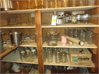 5 shelves of canning jars