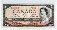 Billet de DEUX DOLLARS canadiens 1954