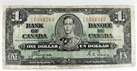 Billet de UN DOLLAR canadien 1937
