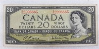 Billet de VINGT DOLLARS 1954 Banque du CANADA