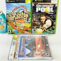 3 jeux XBOX dont RollerCoaster Tycoon, POOL et +