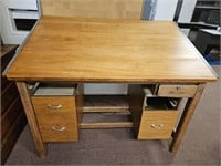 VINTAGE WOODEN DRAFTING TABLE - IN ITS CURRENT