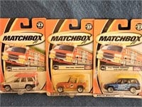 3 NIP MATCHBOX CARS! JEEP GRAND CHEROKEE, 1998