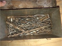 Metal box of drill bits