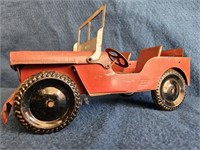 MARX PRESSED STEEL RED WILLYS JEEP 10.5"