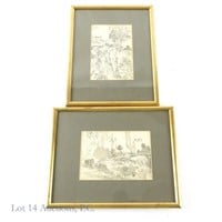 Japanese Wood Cuts, Hand Colored (2)
