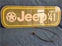 8.25"x23" LIGHT UP JEEP SIGN MISSING OTHER PART