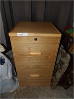 WOOD TWO DRAWER FILING CABINET
