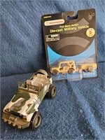 5" SUNNYSIDE MP JEEP TOY AND A DIE CAST MILITARY