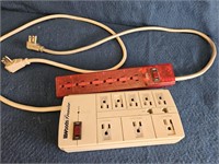 ONE DOUBLE POWER STRIP AND ONE SINGLE POWER STRIP