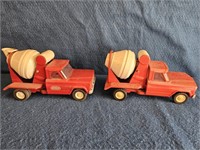 TWO RED VINTAGE CEMENT MIXER TONKA TRUCKS BOTH