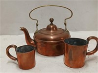 F.& R. Fischer, Goppingen Copper Teapot, has 2