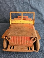 1940S RED AND YELLOW PRESSED STEEL MARX WILLYS