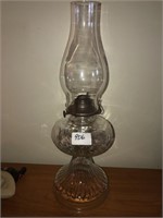 Early heavy glass oil lamp