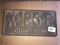 1940 Ohio auto license plate