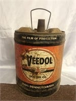 VINTAGE VEEDOL TRACTOR OIL 5 GALLON CAN