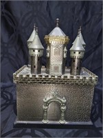 Golden Crown Castle Music Box Decanter Set.