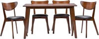 Baxton Dining Set, Brown and Black, 5-Piece