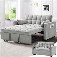 3 in 1 Convertible Sofa Bed, Grey, Full Size