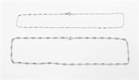(2) Vintage Sterling Silver Necklace Chains