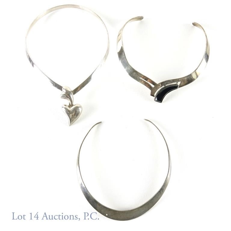Sterling Silver Collar Necklaces (3)