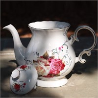 $27 Jomop Ceramic Teapot 5.5 Cups 1 Rose