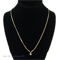 14k Yellow Gold Necklace w/ Single Diamond