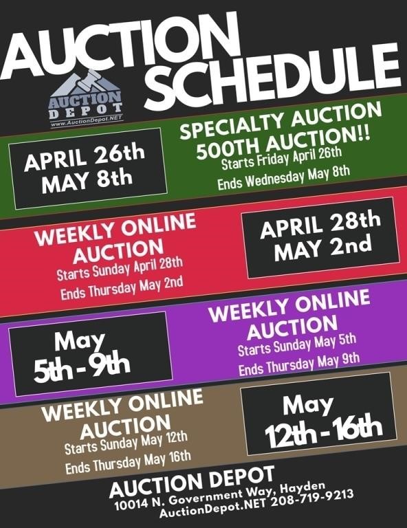Weekly Thursday Auction: April 28th - May 2nd