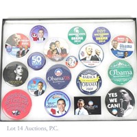 2008 & 2012 Obama Presidential Campaign Pins (18)