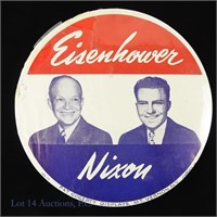 1952 9" Eisenhower Nixon Campaign Button