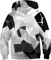 Teen Diamond 3D Black & White Hoodie, XL
