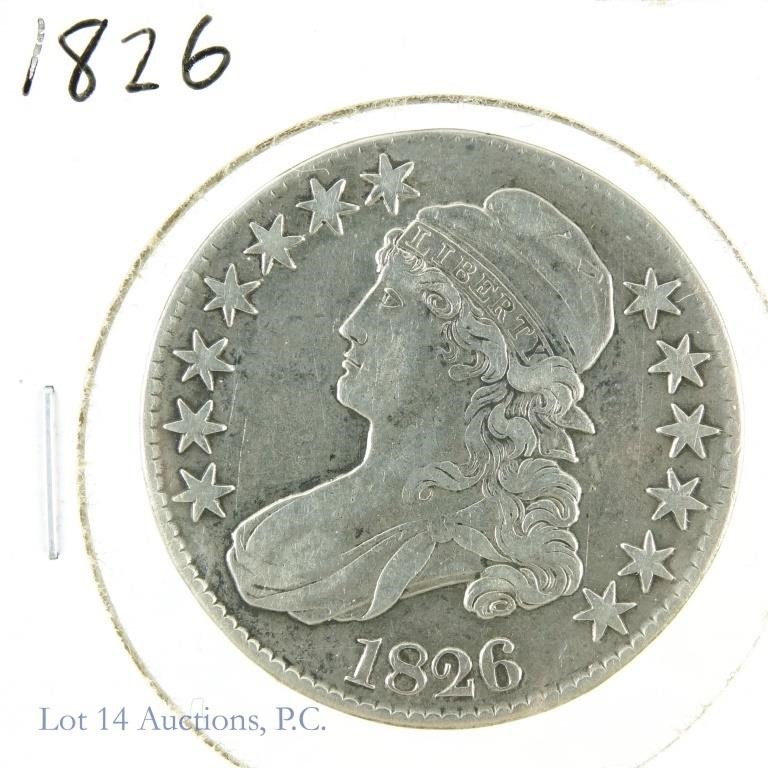 1826 Silver Capped Bust Half Dollar (EF+?)