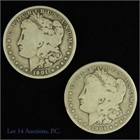 Low Mintage 1901s & 1904s Silver Morgan $1 (VG/G)