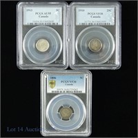 1896-1913 silver Canada Coins (PCGS) (3)