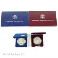 U.S. Const. & Jefferson 250th Silver Comm. $1 (2)