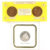 1982-s Washington Silver Half & British Coins